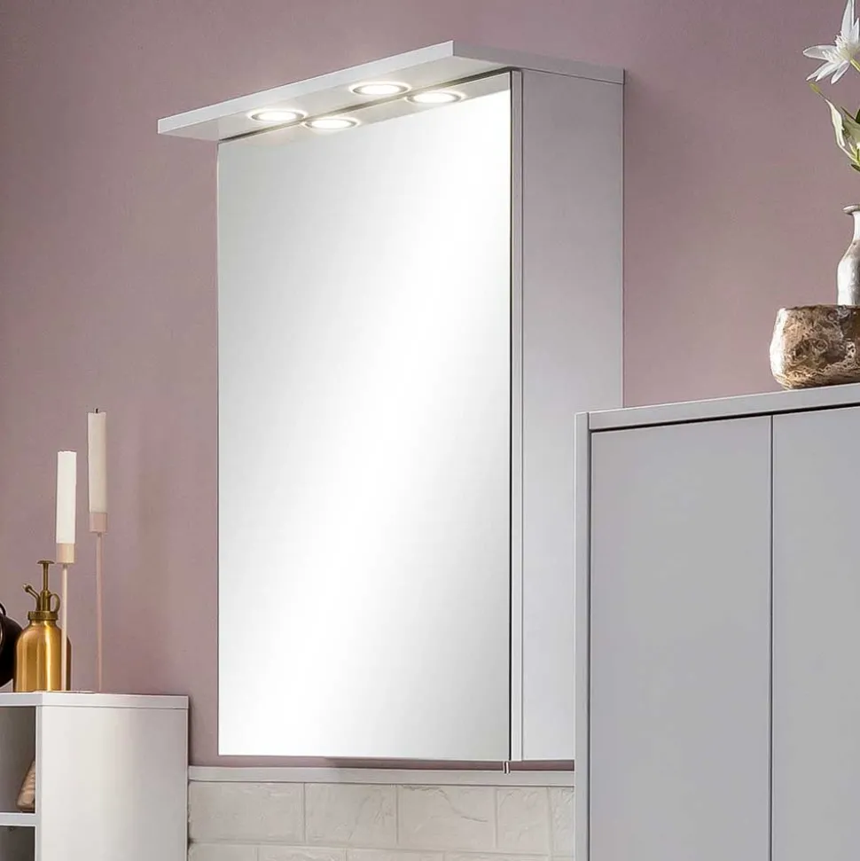1-türiger Spiegelschrank fürs Bad in Weiß - Nuszaleva