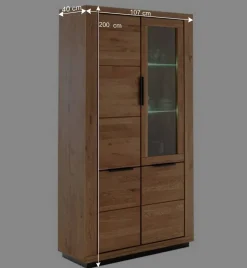 4-türiger Vitrinenschrank teilmassiv - Vlacoma