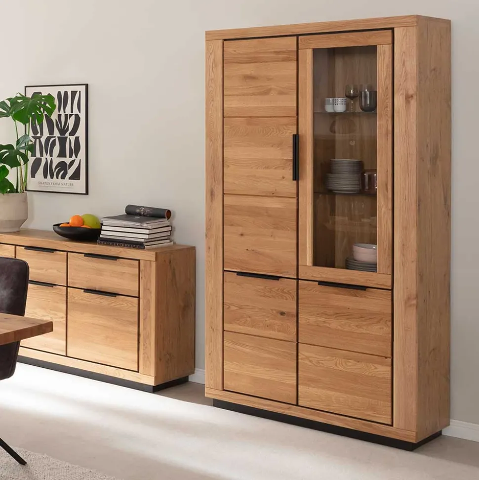 4-türiger Vitrinenschrank teilmassiv - Vlacoma