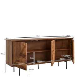 3-türiges Designer Sideboard aus Massivholz - Madrino