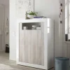 2-türiges Highboard in Dekor Pinie Weiß - Merenda