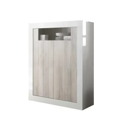 2-türiges Highboard in Dekor Pinie Weiß - Merenda