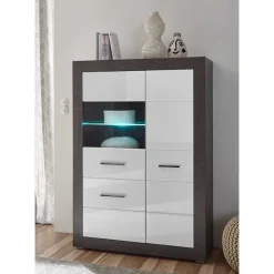 3-türiges Highboard mit Glas Einsatz - Istensa
