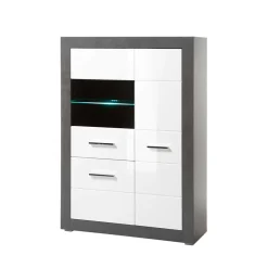 3-türiges Highboard mit Glas Einsatz - Istensa