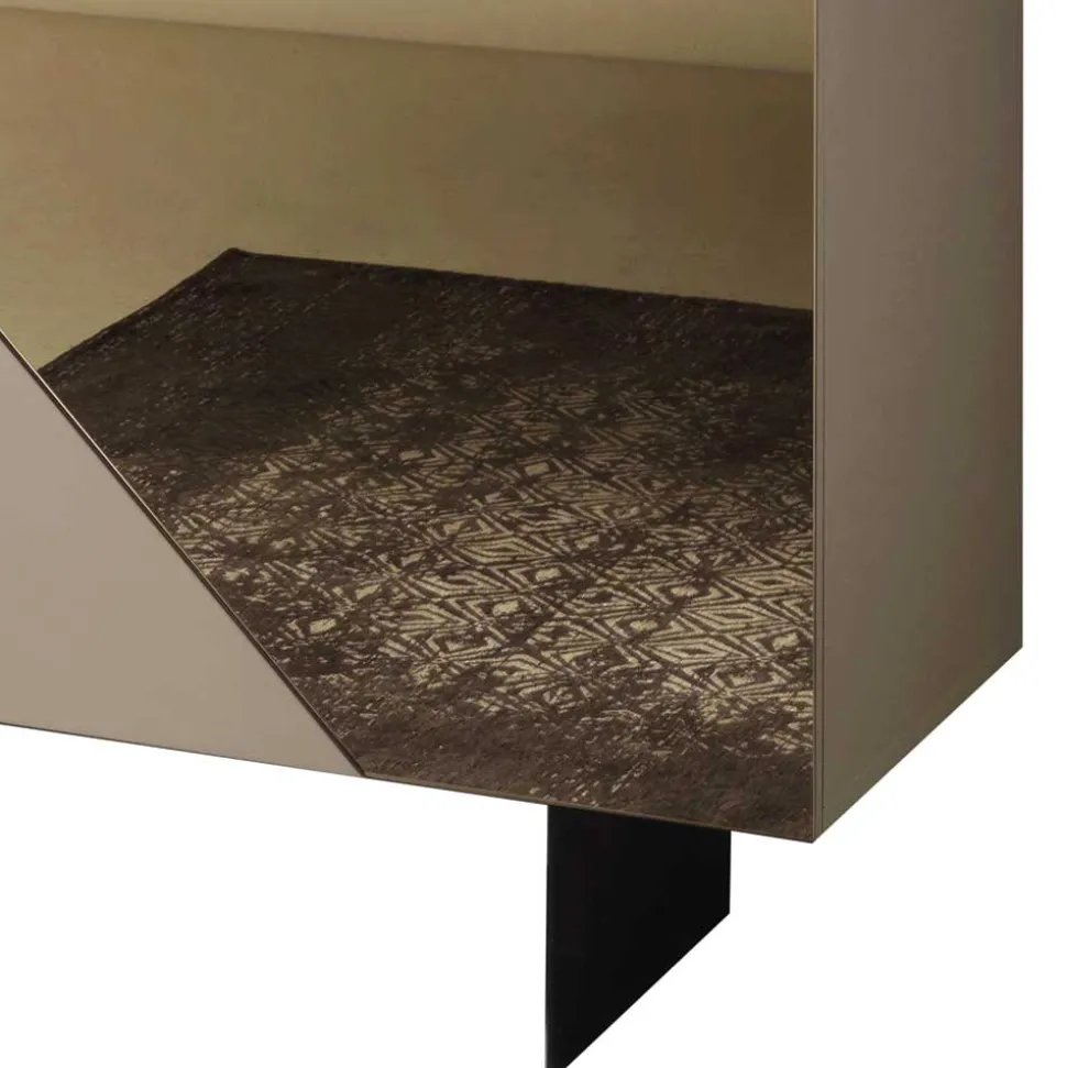 4-türiges Highboard mit Spiegelglas in Bronze - Razepta