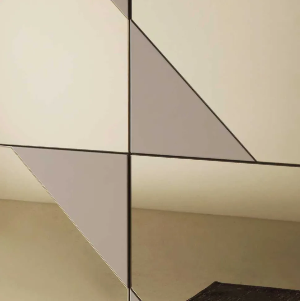 4-türiges Highboard mit Spiegelglas in Bronze - Razepta