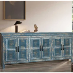 6-türiges Sideboard in Blau - Enrossino