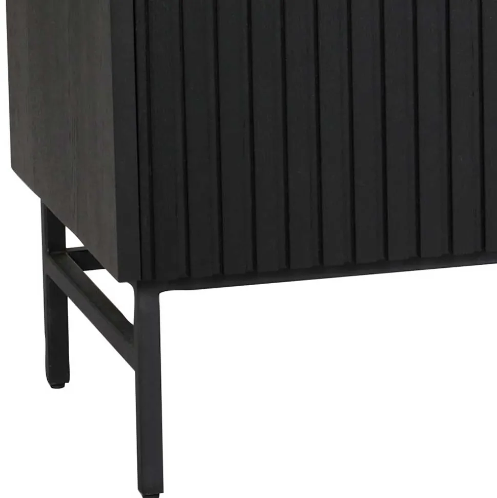 3-türiges Sideboard in Schwarz - Hemorian