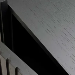 3-türiges Sideboard in Schwarz - Hemorian