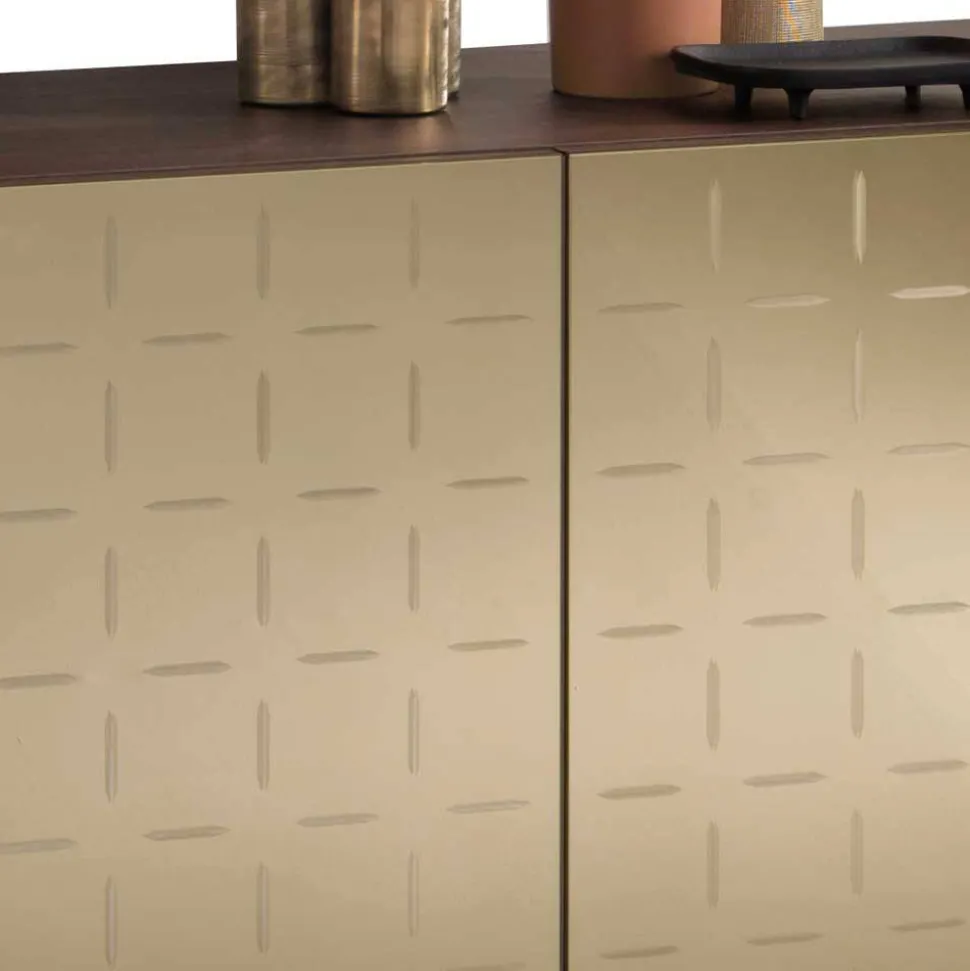 3-türiges Sideboard mit Spiegel Front Bronze - Imarena