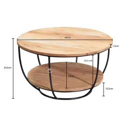 Trommelform Couchtisch mit offenem Gestell - Mojito