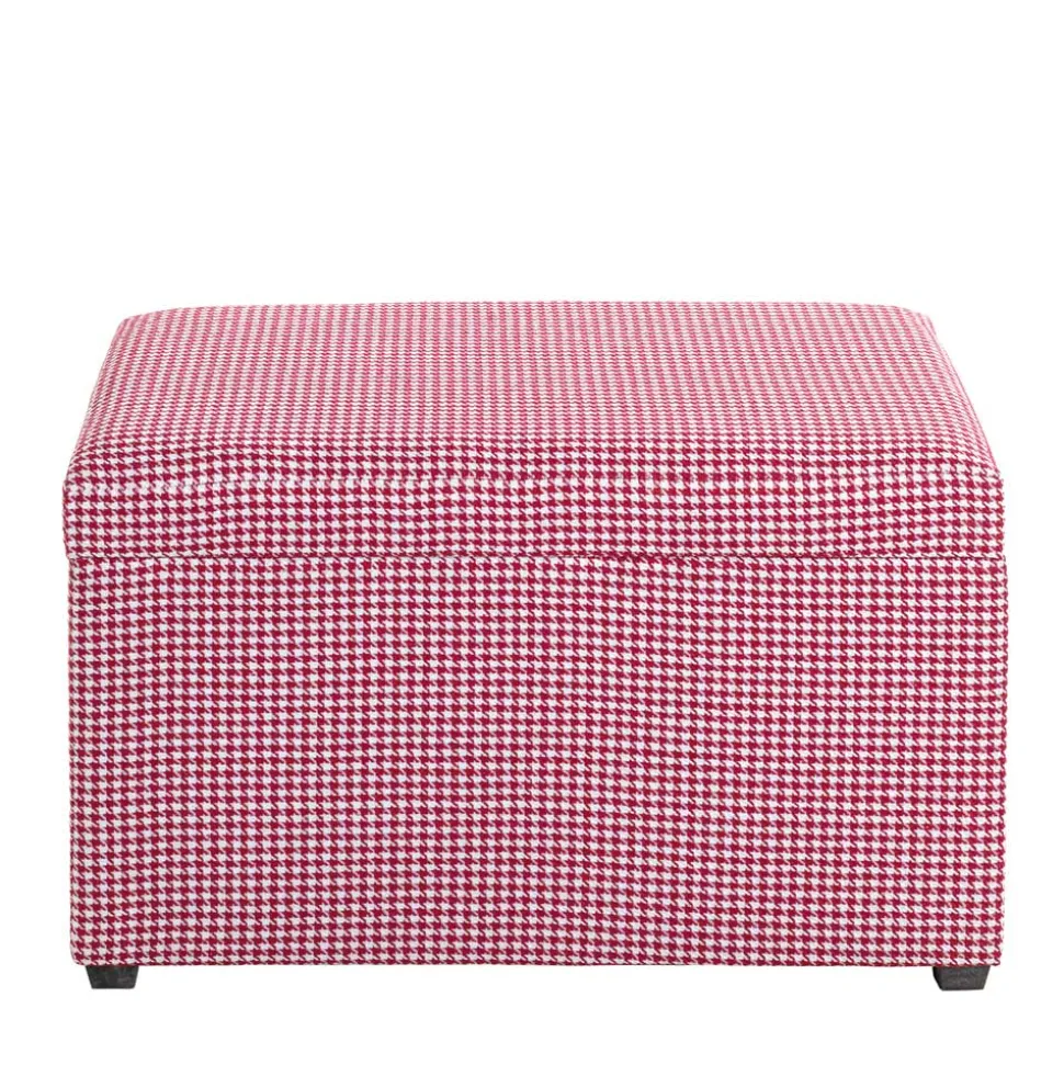 Truhe mit Hahnentritt Muster in Rot Weiß - Chetna