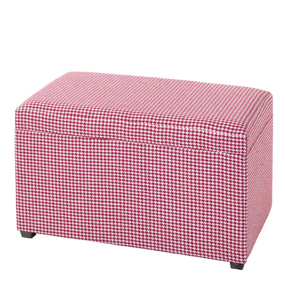 Truhe mit Hahnentritt Muster in Rot Weiß - Chetna