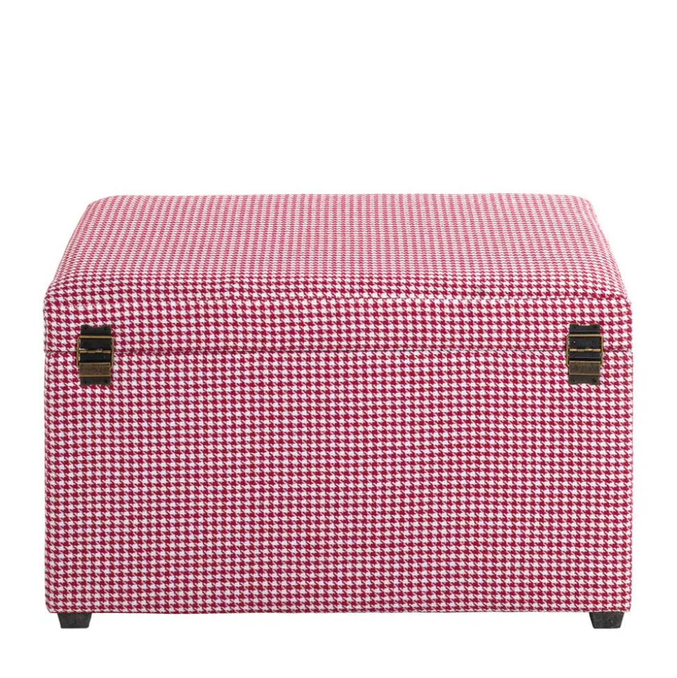 Truhe mit Hahnentritt Muster in Rot Weiß - Chetna