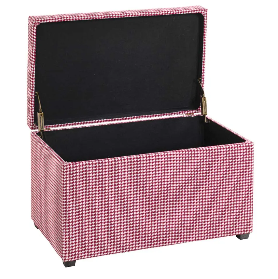 Truhe mit Hahnentritt Muster in Rot Weiß - Chetna