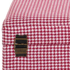 Truhe mit Hahnentritt Muster in Rot Weiß - Chetna