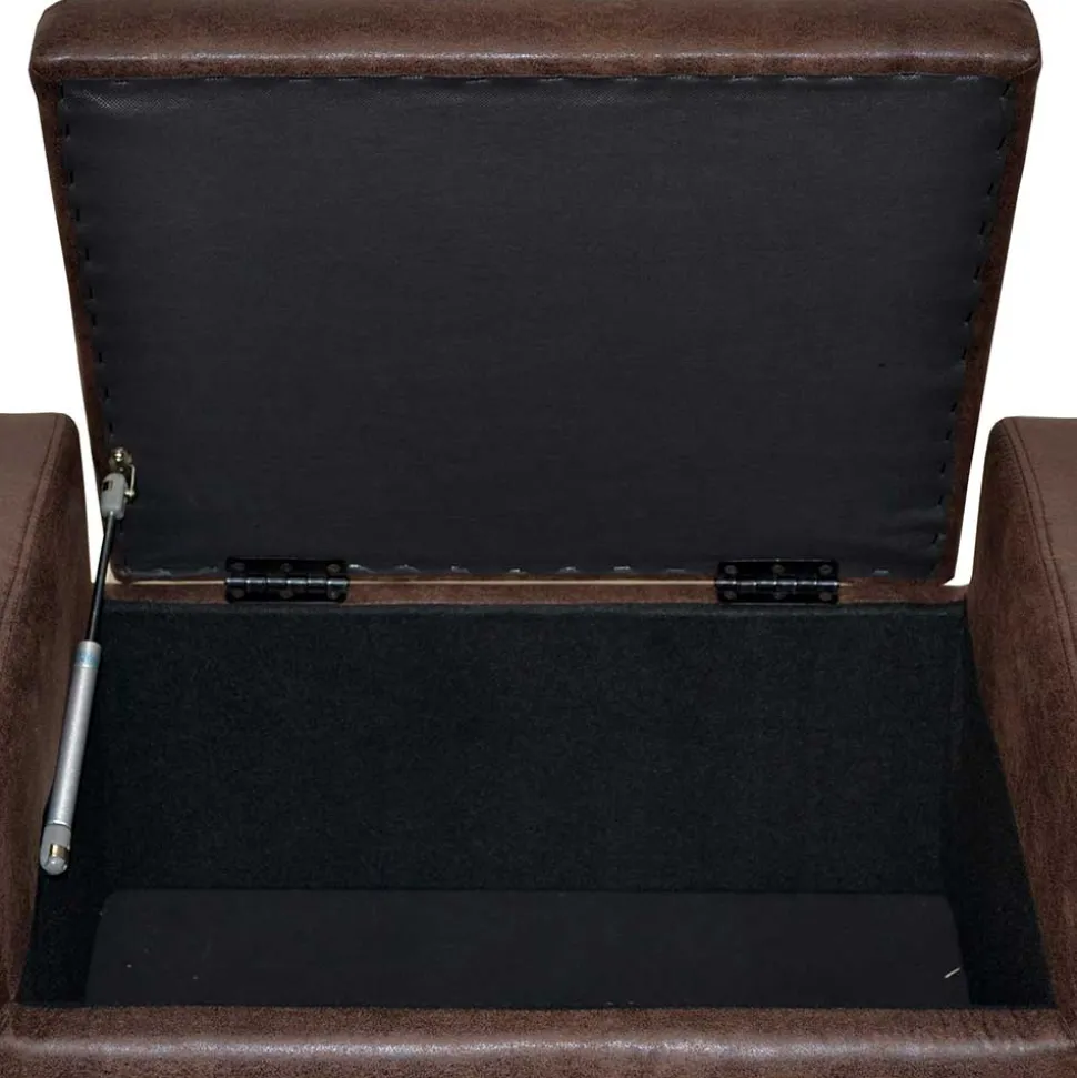 Truhenbank in Braun mit Wangengestell - Rever