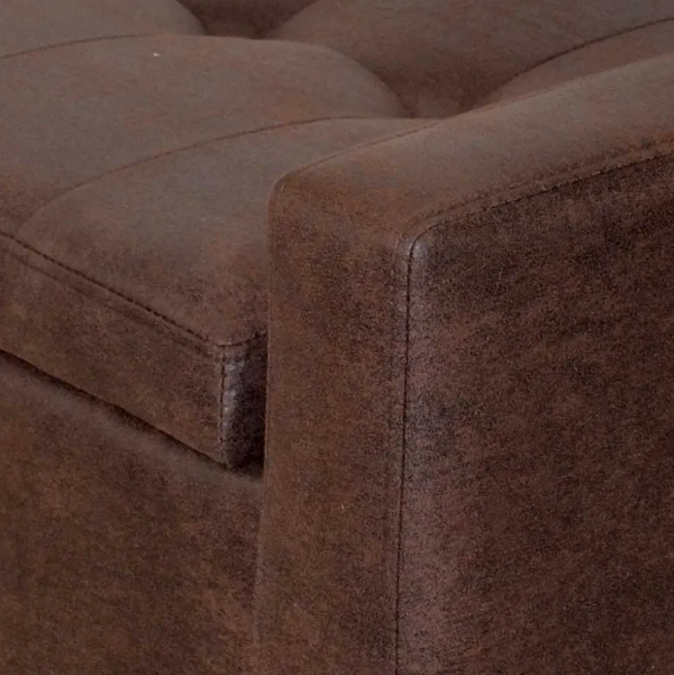 Truhenbank in Braun mit Wangengestell - Rever