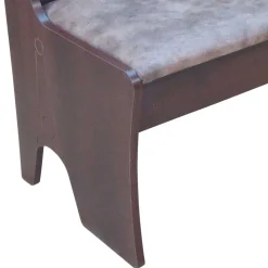 Truhenbank in Nussbaum Dunkel Croama mit Microfaser Hellbraun