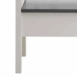 Truhenbank Yoan in Grau Weiß