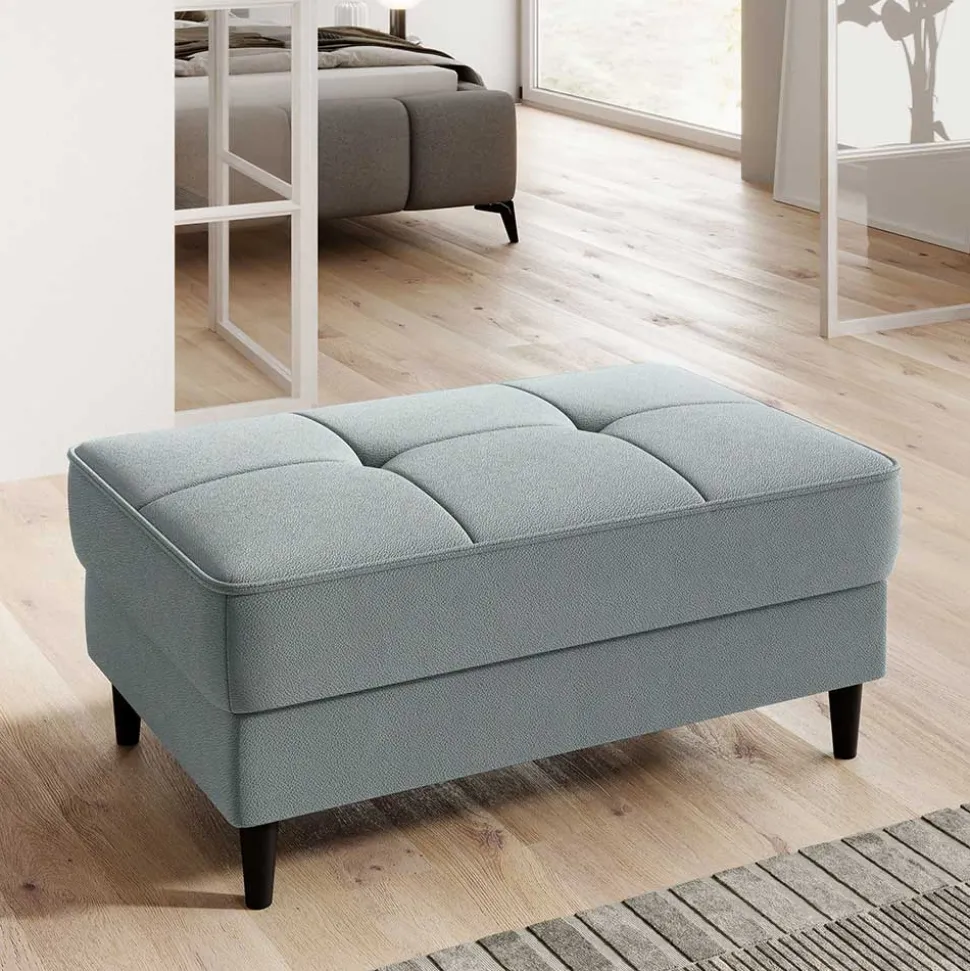 Truhenhocker in Mintgrün Strukturstoff - Talateo