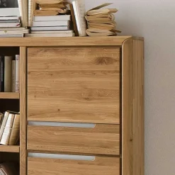 TV Anbauwand Croconia aus Wildeiche Massivholz (vierteilig)