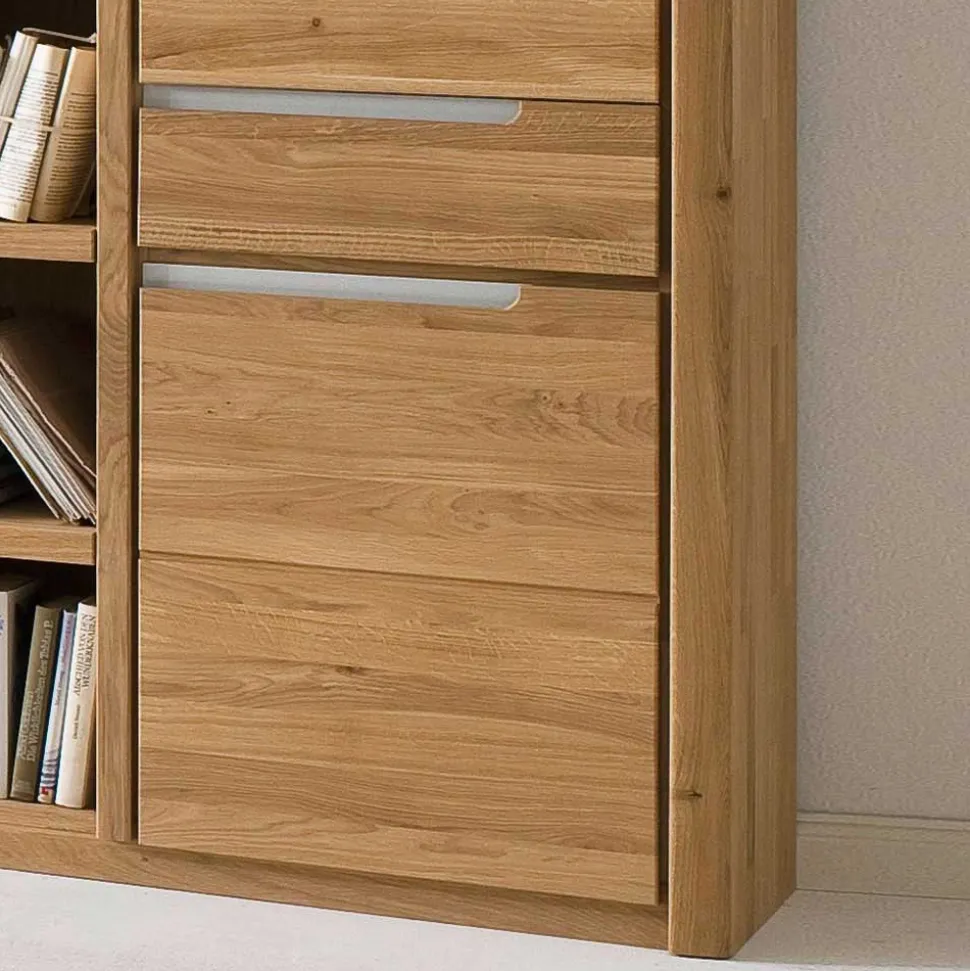 TV Anbauwand Croconia aus Wildeiche Massivholz (vierteilig)