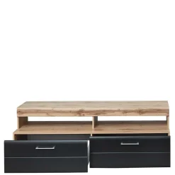 TV Anbauwand in Schwarz & Wildeiche - Kandu (vierteilig)