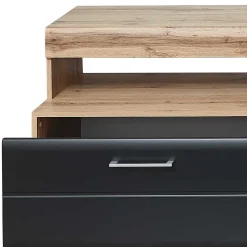 TV Anbauwand in Schwarz & Wildeiche - Kandu (vierteilig)