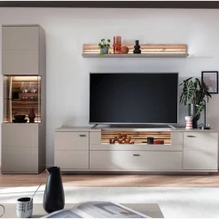 TV Anbauwand Möbel in Grau - Teorina (dreiteilig)