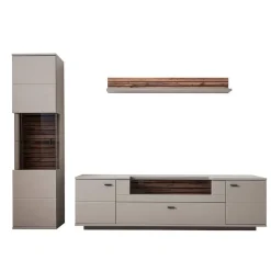 TV Anbauwand Möbel in Grau - Teorina (dreiteilig)