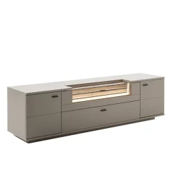 TV Anbauwand Möbel in Grau - Teorina (dreiteilig)