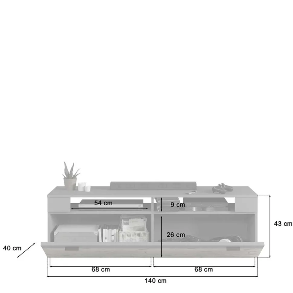 TV Anbauwand Möbel-Kombi modern - Scarlett (dreiteilig)