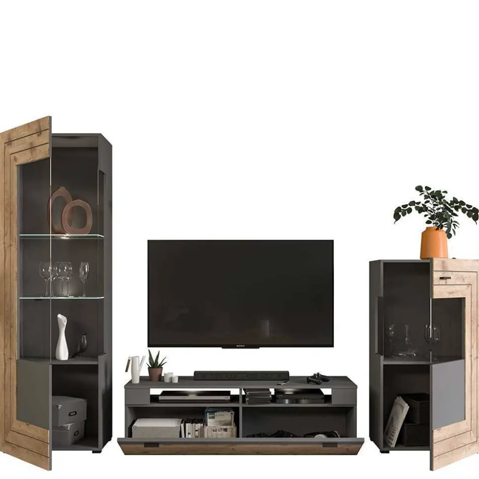 TV Anbauwand Möbel-Kombi modern - Scarlett (dreiteilig)