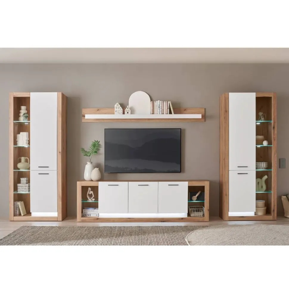 TV Anbauwand Set - Adejano (vierteilig)