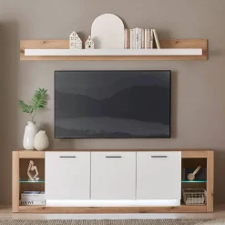 TV Anbauwand Set - Adejano (vierteilig)