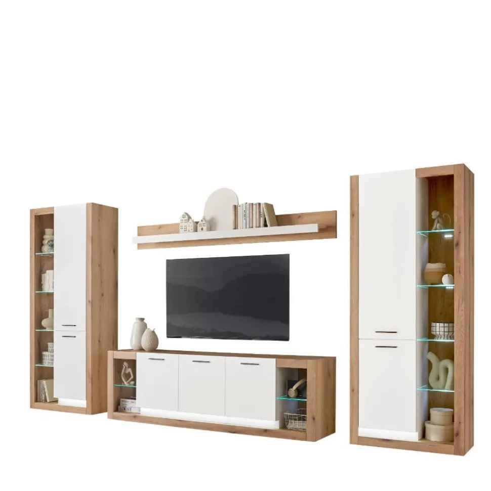 TV Anbauwand Set - Adejano (vierteilig)