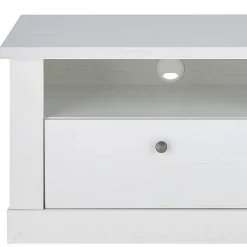 TV Anbauwand Set in weißer Holzoptik Pinie - Liancos (vierteilig)