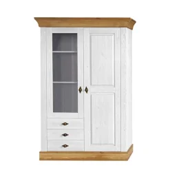 TV Anbauwand Sibiuta in Weiß Kiefer teilmassiv (dreiteilig)