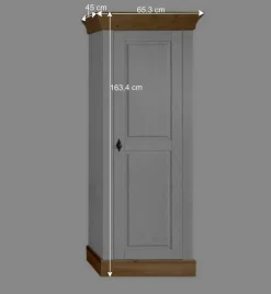 TV Anbauwand Sibiuta in Weiß Kiefer teilmassiv (dreiteilig)