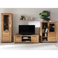 TV Anbauwand teilmassiv Set - Vlacoma (vierteilig)