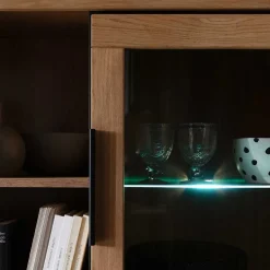 TV Anbauwand teilmassiv Set - Vlacoma (vierteilig)