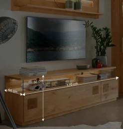 TV Board & Wandboard & Vitrine Set - Millena (dreiteilig)