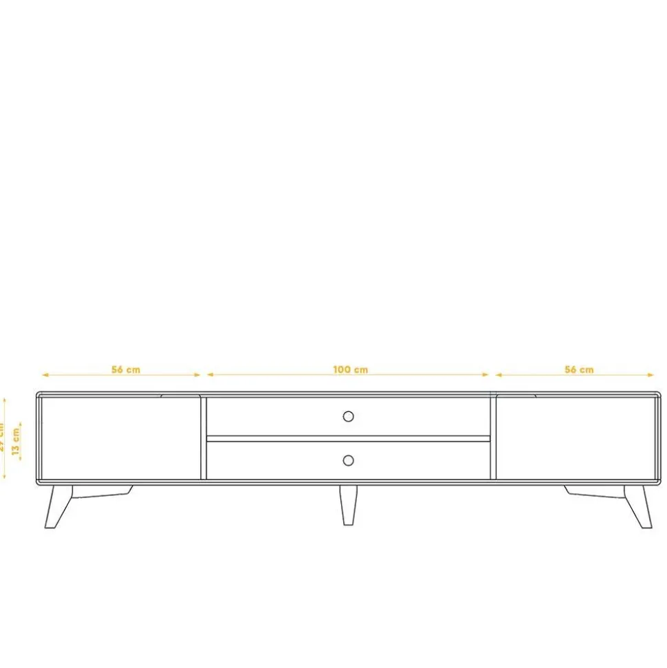TV Board aus Wildeiche Massivholz & MDF - Diesta
