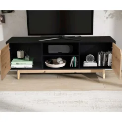 TV Board in Eiche und Schwarz - Heraklion