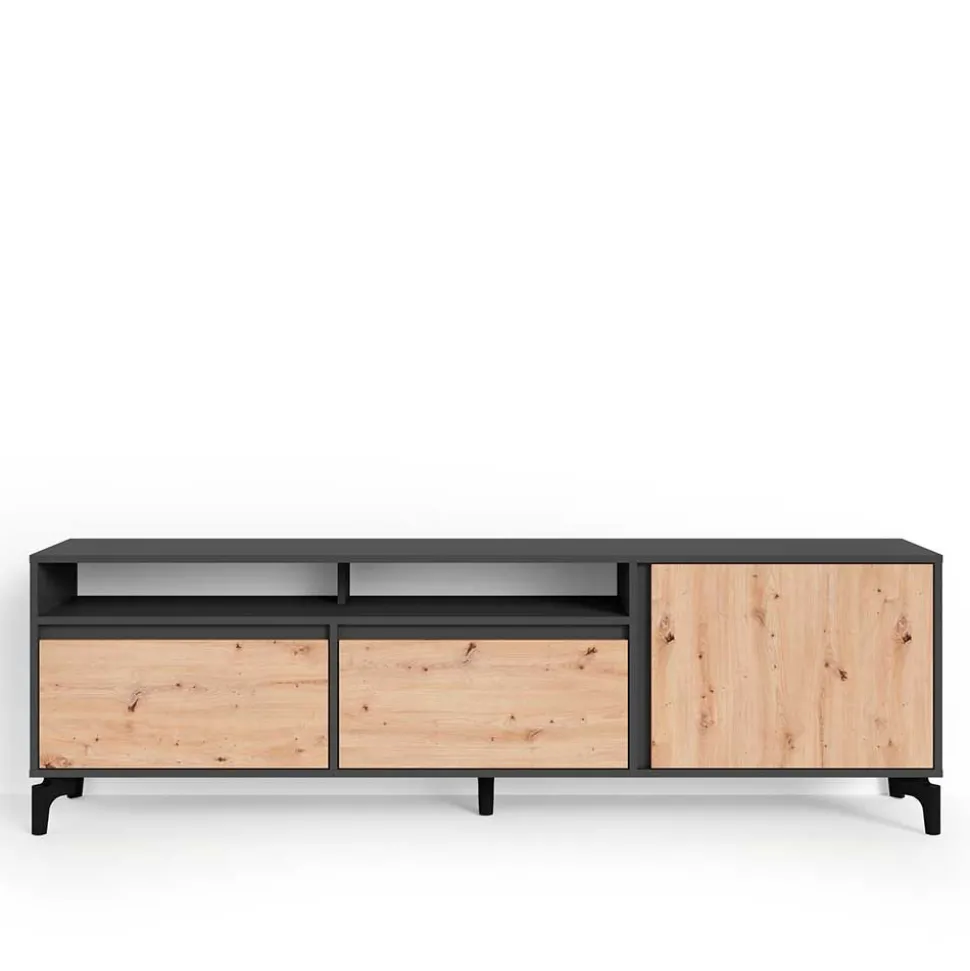 TV Board in Wildeiche & Anthrazit - Kiss