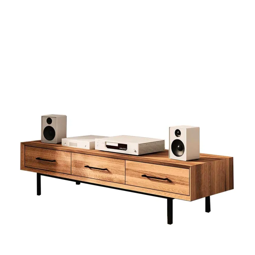 TV Board mit drei Schubladen aus Wildeiche - Kerfa