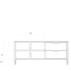 TV Board mit zwei Fächern und zwei Schubladen - Lana