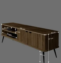 TV Board mit zwei Fächern und zwei Türen - Casarius