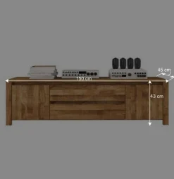 TV Board Nadalia aus Wildeiche Massivholz